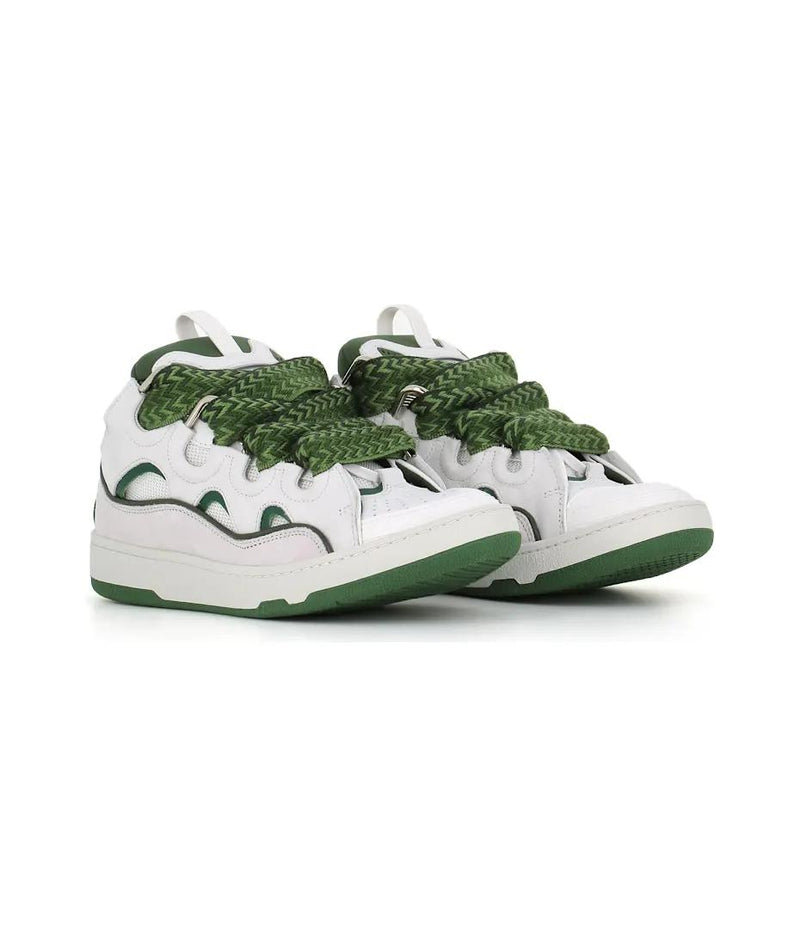 LANVIN CURB SNEAKERS White/Green